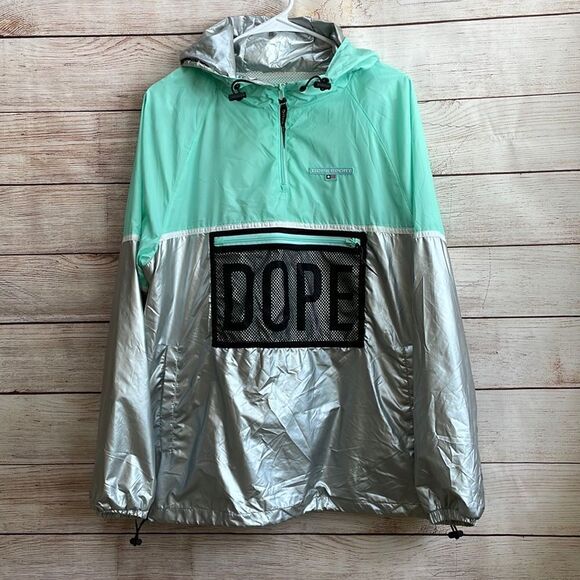 DOPE SPORT HOODIE IN MINT GREEN AND SILVER - Picture 1 of 6